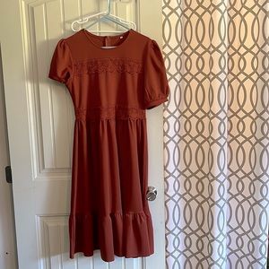 Rust tiered dress
